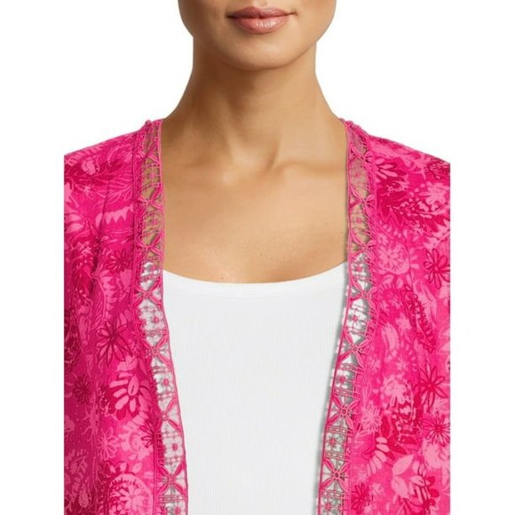 The Pioneer Woman Three Quarter Sleeve Duster Top with Crochet Trim NWT - Picture 5 of 5